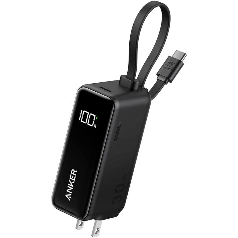 Anker Power Bank (30W, Fusion, Built-In USB-C ケーブル 