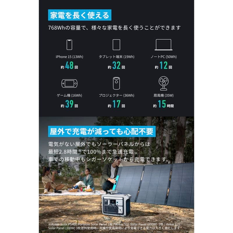 Anker Solix C800 Portable Power Station | リン酸鉄ポータブル電源の