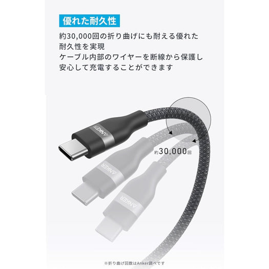 Anker USB-C & USB-C ケーブル (1.8m, 240W, 高耐久ナイロン)