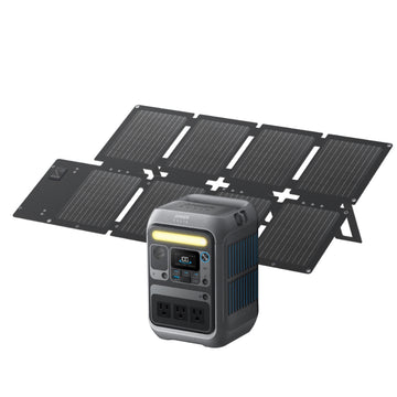 Anker Solix C300 Portable Power Station with Anker Solix PS60 Compact Portable Solar Panel