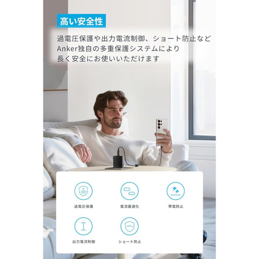 Anker Charger (45W) with USB-C & USB-C ケーブル