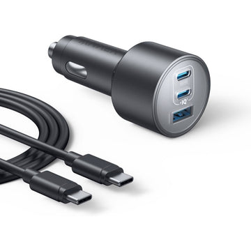 Anker Nano Car Charger (167.5W, 3 Ports) with USB-C & USB-C ケーブル