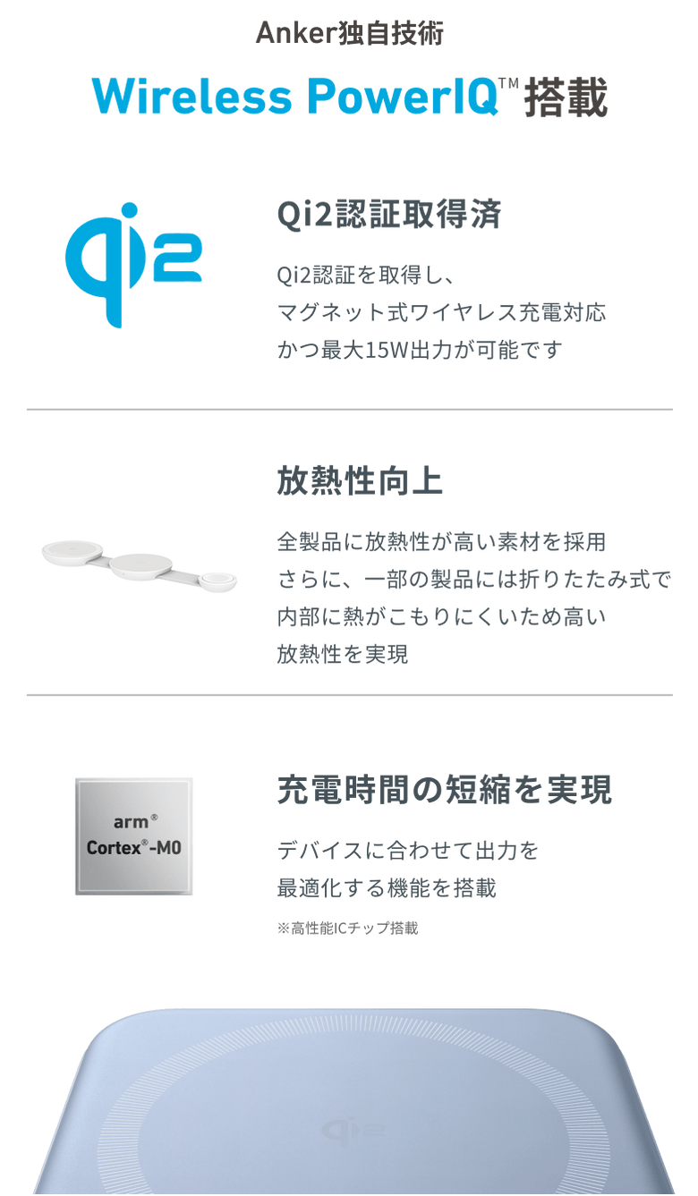 Anker独自技術 Wireless PowerIQ™搭載