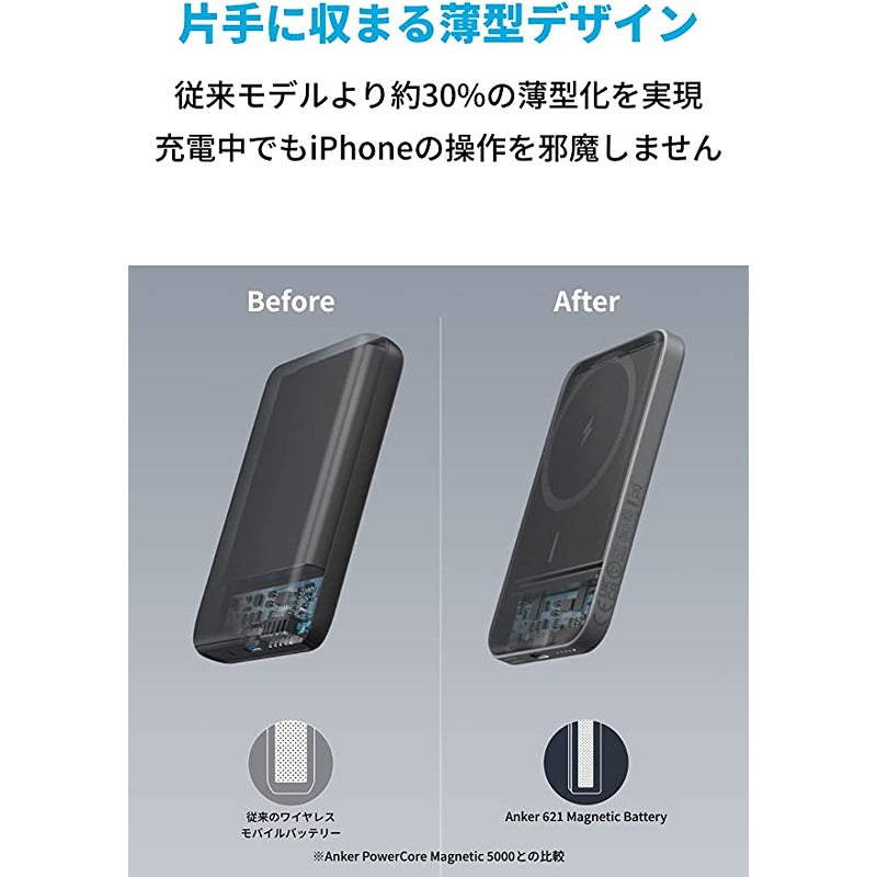 Anker 621 Magnetic Battery (MagGo) | マグネット式ワイヤレス充電器