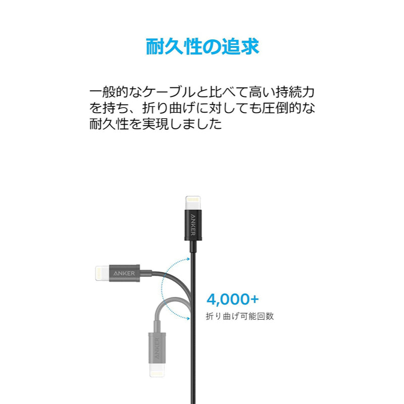 Anker プレミアムライトニングケーブル 0.9m