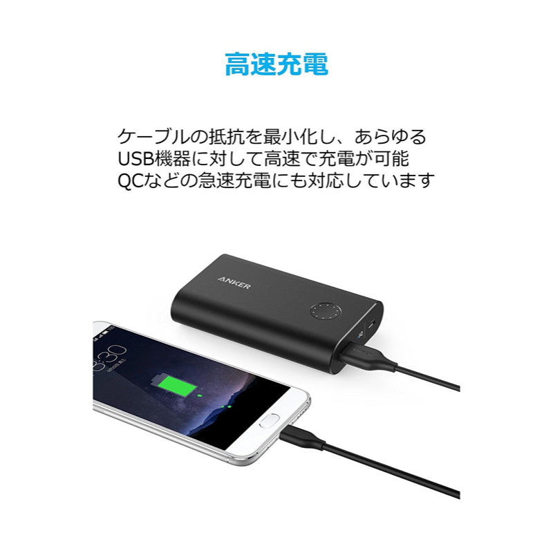 Anker PowerLine USB-C & USB-A ケーブル (USB3.0対応) 0.9m