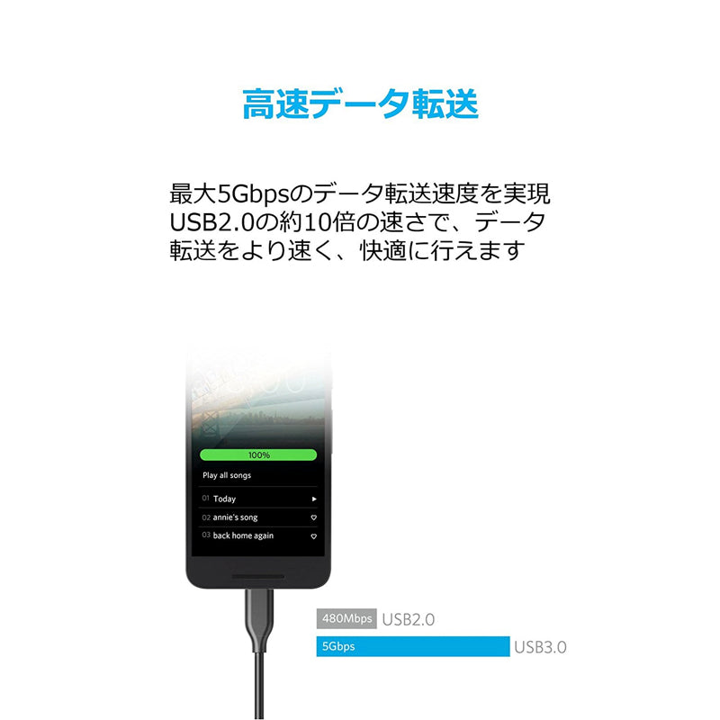 PowerLine USB-C & USB 3.0ケーブル (3.0m)｜USB-C ケーブルの製品情報