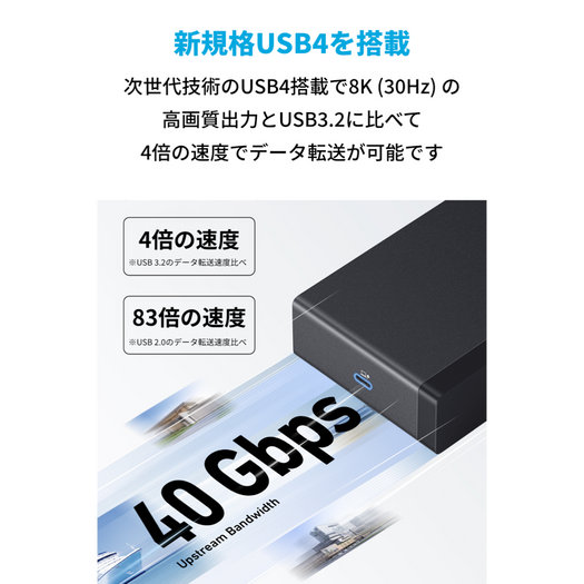 Anker 568 USB-C ドッキングステーション (11-in-1, USB4