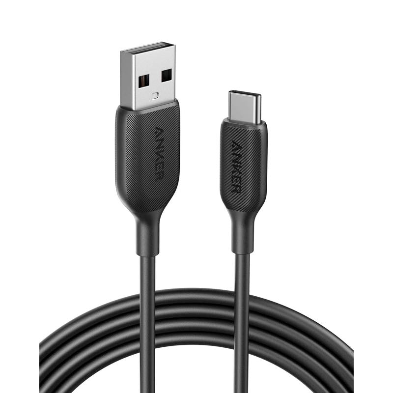 Anker PowerLine lll USB-C & USB-A 2.0 ケーブル (3.0m ブラック