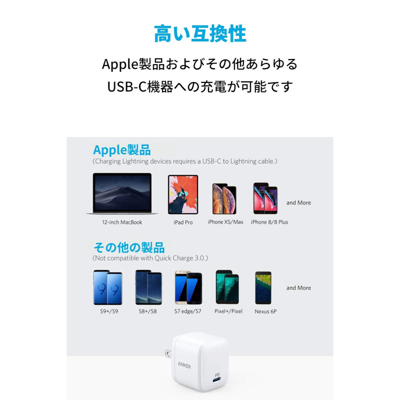 Anker PowerPort Atom PD 1 (PD対応 30W USB-C 急速充電器) & Anker