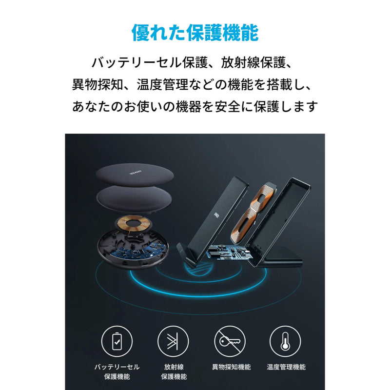 Anker PowerWave 10 Pad & Stand セット(改善版)｜ワイヤレス充電器の