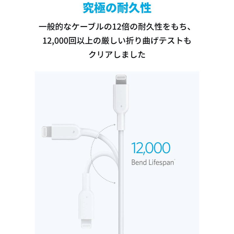 Anker PowerLine II USB-C ＆ ライトニング ケーブル (2本セット) 0.9m 