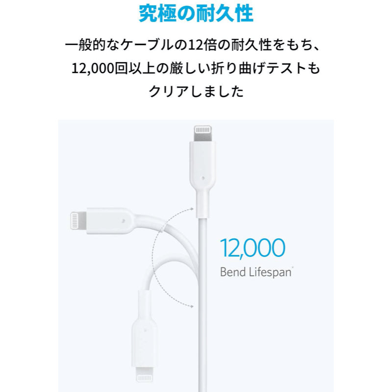 Anker PowerLine II USB-C & ライトニング ケーブル (2本セット) 1.8m