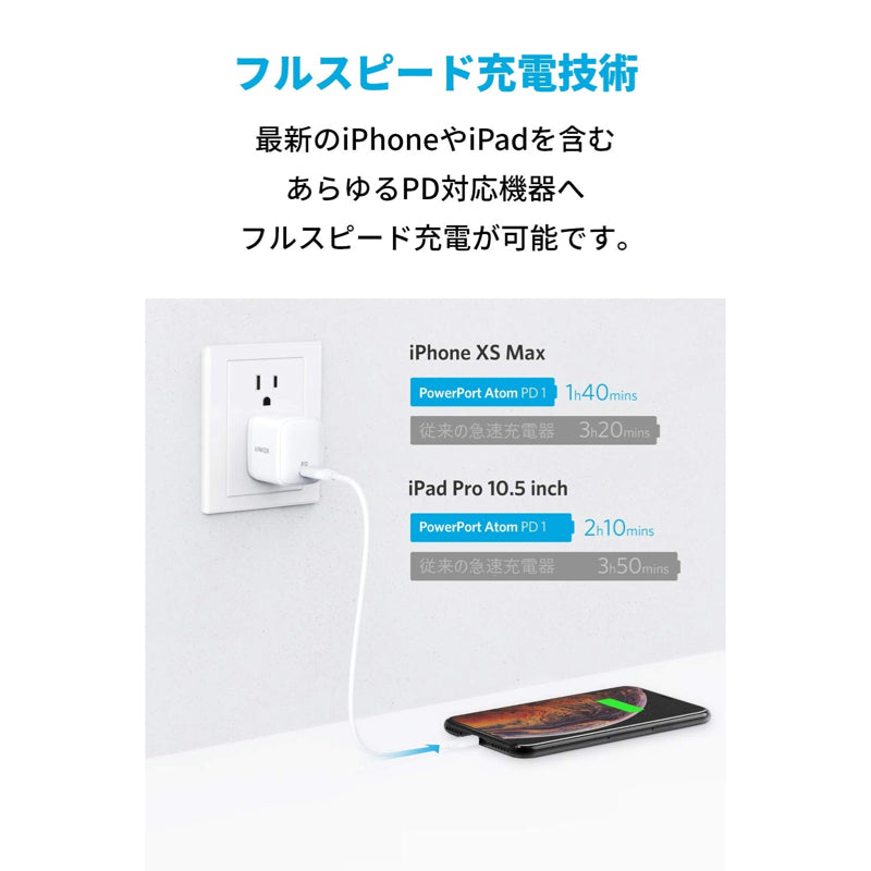 au+1 collection SELECT] Anker PowerPort Atom PD 1 | USB-C PD対応 急速充電器の製品情報 –  Anker Japan 公式オンラインストア